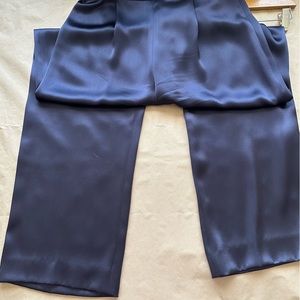 Badgley Mischka Trousers - Blue Silk - Sz 10
